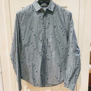 Penguin Men's Medium Heritage Slim Fit Shirt Rocket Stars Print